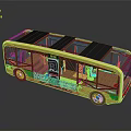 Yellow Eco Bus Design With Black Roof Transparent Windows And Wheels
