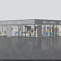 Elegant Retail Store Interior Design With Display Counters Products And Ceiling Lighting
