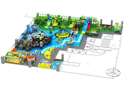 Colorful Indoor Playground Equipment With Slides Climbing Structures And Safe Design For Children 3d model