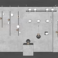 Modern Lighting Combinations With Diverse Pendant And Wall Lights For Interior Design 3d model