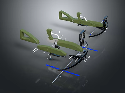 Two Green Tactical Crossbow Weapons With Modern Design Features 3d model
