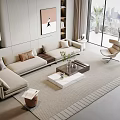 Modern sofa coffee table combination 3d model