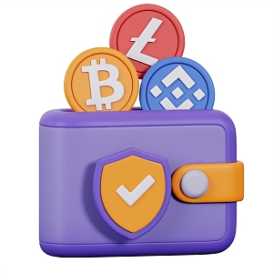 Modern Wallet Money Bitcoin Cartoon Bitcoin 3d model