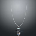 Elegant Silver Necklace With Transparent Faceted Pendant Delicate Chain And Shiny Surface