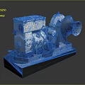 Old Industrial Machinery With Motor Metal Components And Horn Shaped Part On Base
