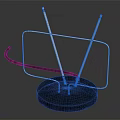 Commercial Equipment Featuring Metal Stands Circular Black Base Frame Structure And Connected Cable 3d model