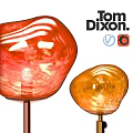 Dixori Modern Floor Lamp With Copper Gold Stand And Colored Glass Shades