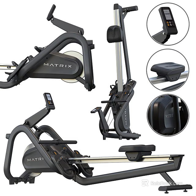 Matrix Sports Equipment Rowing Machine With Digital Console Comfortable Seat And Sturdy Frame 3d model 