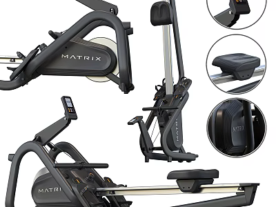 Matrix Sports Equipment Rowing Machine With Digital Console Comfortable Seat And Sturdy Frame 3d model