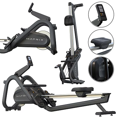 Matrix Sports Equipment Rowing Machine With Digital Console Comfortable Seat And Sturdy Frame 3d model