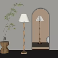 Stylish Floor Lamps With Spiral And Straight Poles White Shades Archway Design