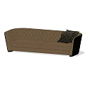 Brown Tufted Design Two-Seater Sofa with Black Geometric Pattern Pillow 3d model