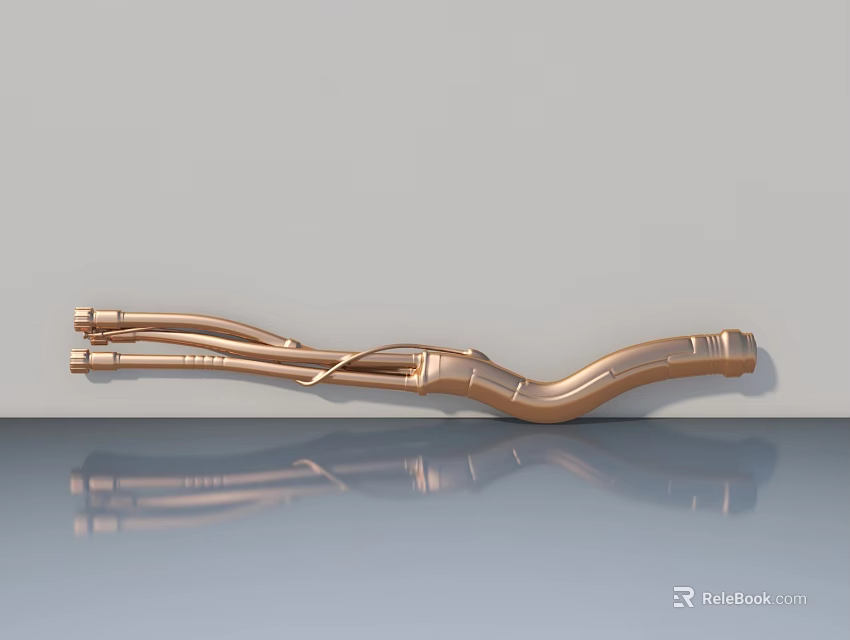 Sleek Copper Swing Door Design With Smooth Surface And Modern Style 3d model 