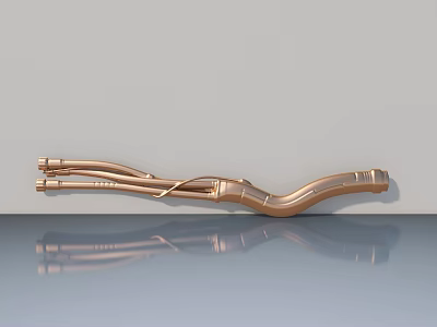 Sleek Copper Swing Door Design With Smooth Surface And Modern Style 3d model