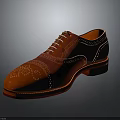 Stylish Red Leather Brogue Shoes With White Laces Intricate Perforations And Leather Sole