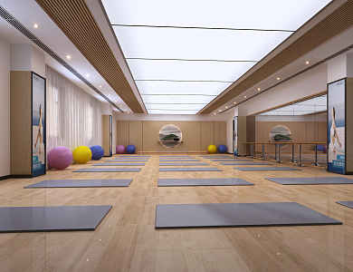 Modern Yoga Room 3d model