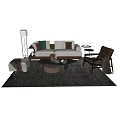 Modern sofa coffee table combination 3d model