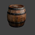 Vintage Wooden Barrel Crafted With Natural Stone And Solid Wood Details