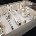 Modern Clothing Store Interior with Lingerie Displays Mannequins and Hanging Clothes