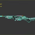 Futuristic Gun With Purple White And Orange Colorful Modern Sleek Design