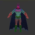 Batman 3D Model Featuring Gray Suit Black Cape And Yellow Utility Belt Standing Pose