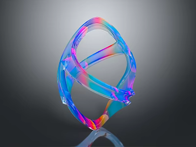 Modern Colorful Gradient Transparent Jewelry Bracelet with Shiny Twisted Structure 3d model