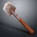 Sturdy Metal Shovel with Rustic Blade and Wooden Handle Hardware Tool Design