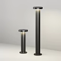 Modern Minimalist Black Floor Lamps With Different Heights And Circular Design