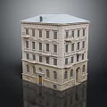 Classical Style Multi Story Residential Building With Light Facade Gray Roof And Ornate Window Design