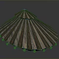 Decorative Circular Textured Wooden Household Item With Layered Structure And Base Supports