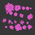 Different Varieties of Colorful Arbor Trees in Landscape Design with Silhouette Figures