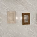 Elegant Kitchen Cabinet Door Samples In Different Materials With Marble Wall 3d model