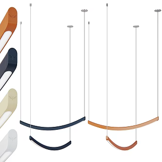 Plastic strip chandelier 3d model