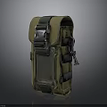 Multi functional Green Black Storage Pouch With Metal Buckle And Durable Fabric