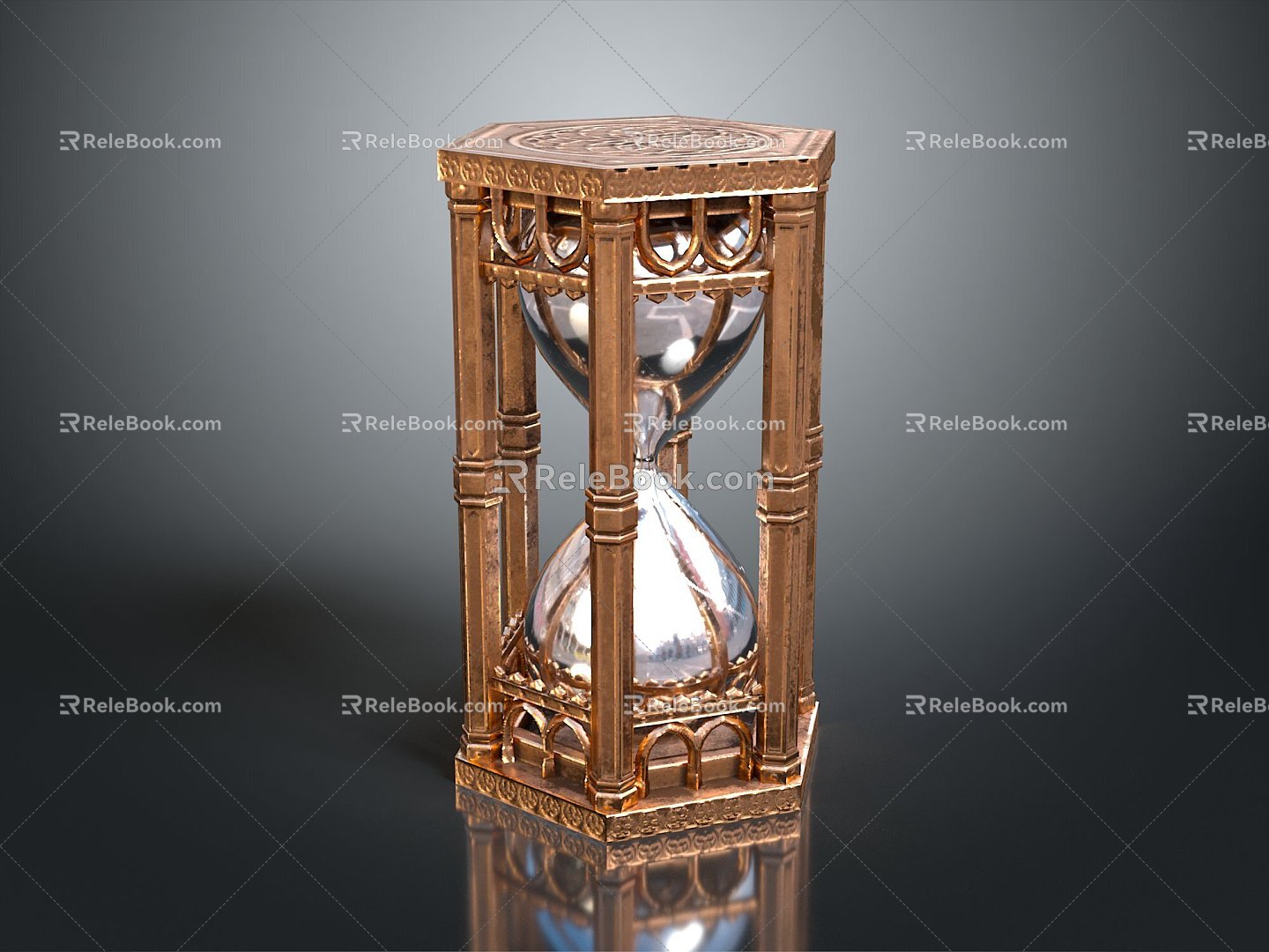 Rotating Hourglass Rotating Retro Hourglass Hourglass Game Item 3d model