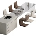 Nakajima Table and Chair Combination 3d model
