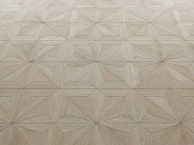 Elegant Wooden Floor With Geometric Interlocking Pattern And Natural Grain Design 3d model