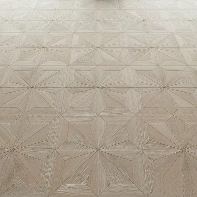 Elegant Wooden Floor With Geometric Interlocking Pattern And Natural Grain Design 3d model