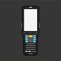Handheld Daily Use Device With White Screen Colored Buttons And Yellow Side Keys