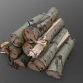 Natural Wood Logs Stacked Neatly With Rustic Bark And Raw Organic Texture