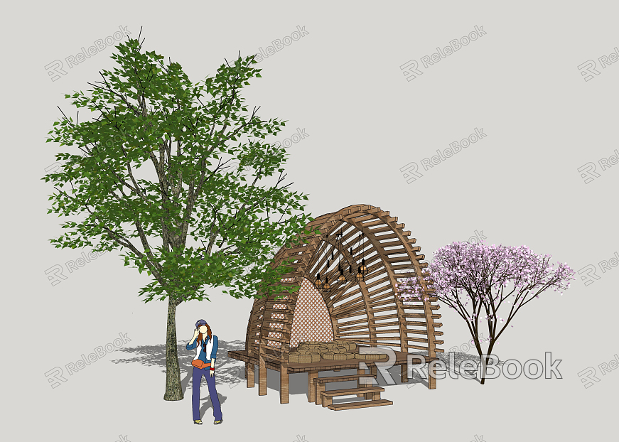 Modern Pavilion Casual Wooden Pavilion model