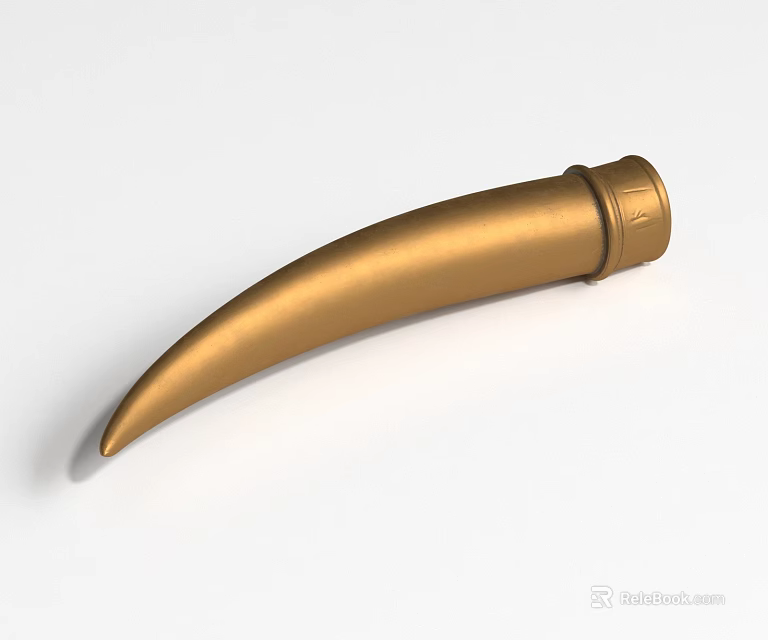 3D Golden Animal Tusk Organ Model With Smooth Surface And Hair 3d model 