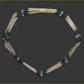 Handcrafted Bone Strips Necklace With Turquoise And Brown Beads Circular Design