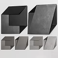 Modern Geometric Wall Decor With Black Gray 3D Design And Multiple Angles 3d model