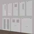 White Interior Doors with Various Designs Including Glass Panels and Double Doors