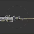 Futuristic Metallic Weapon With Advanced Mechanical Details Barrel And Grip Design