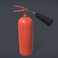 Red Fire Extinguisher As Essential Fire Safety Equipment With Labeled Instruction 3d model