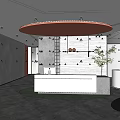 Modern Reception Office Reception Area 3d model