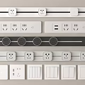 Modern switch socket rail socket 3d model