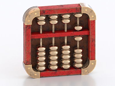 Abacus beads antique cultural relics 3d model